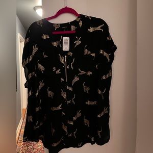 Torrid black and gold leopard shirt